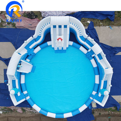 Piscina de gran tamaño Osito polar tobogán acuático PVC tamaño adulto Juguete acuático para 10 pasajeros