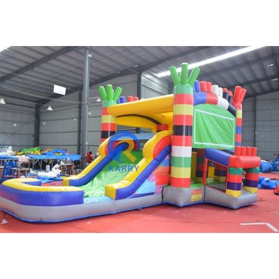 14 Años de edad Negócios de grado comercial inflables casa con tobogán y piscina