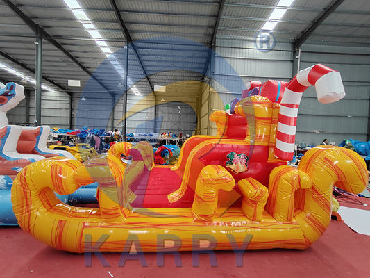 Blower incluido Pvc comercial inflables Santa sleigh selfie con renos para la fiesta
