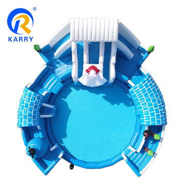 Tamaño personalizado Oso polar blanco Parque acuático de diversión Casa de salto Castillo Slide Combo