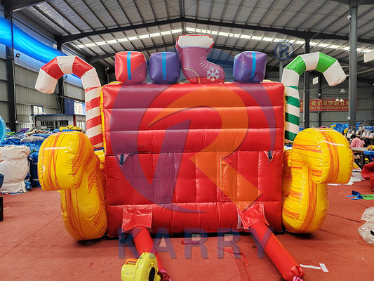 Blower incluido Pvc comercial inflables Santa sleigh selfie con renos para la fiesta