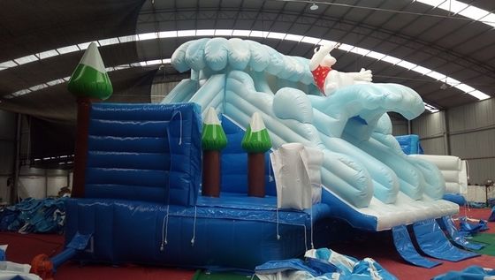 Tamaño personalizado Oso polar blanco Parque acuático de diversión Casa de salto Castillo Slide Combo