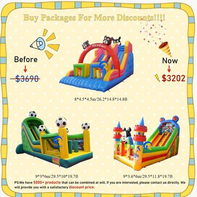 Deslizador de agua inflable personalizable con piscina Impresión digital de lona de PVC de 0.55 mm