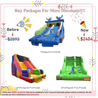 Slides inflables Combo Casa de rebote para niños Entretenimiento al aire libre alquiler de fiestas