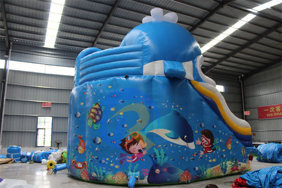 PVC portátil 0,55 mm Tarpaulin tobogán de agua inflable con piscinas y juguetes de pelota de natación