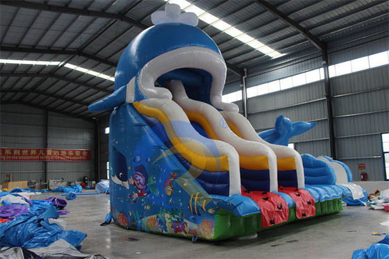 PVC portátil 0,55 mm Tarpaulin tobogán de agua inflable con piscinas y juguetes de pelota de natación