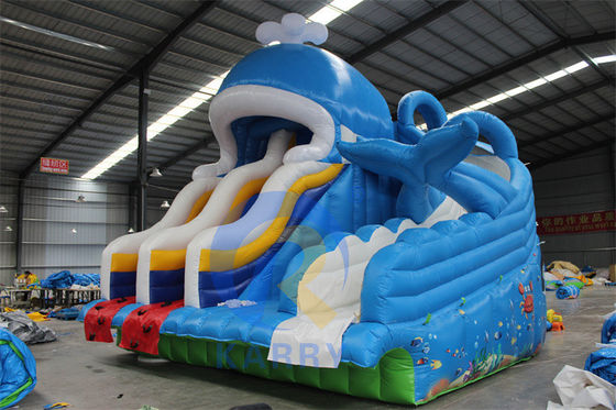 PVC portátil 0,55 mm Tarpaulin tobogán de agua inflable con piscinas y juguetes de pelota de natación