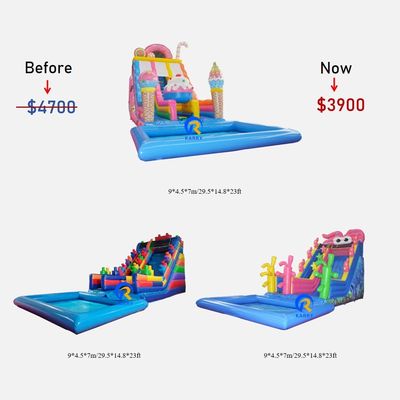 Para uso comercial, toboganes inflables con piscina