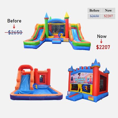 Blower incluido Casa comercial de salto con deslizamiento de castillo combo inflable y piscina