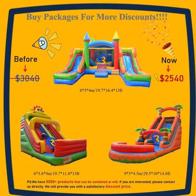 Blower incluido Casa comercial de salto con deslizamiento de castillo combo inflable y piscina