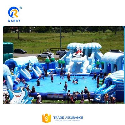 Parque acuático inflables de 15x15m Ideal para actividades de verano