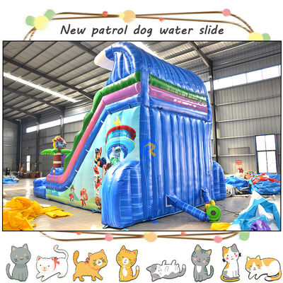 Entreten a los niños con patrullas de patas 3D, tobogán de agua inflable y diseño de doble carril de la piscina