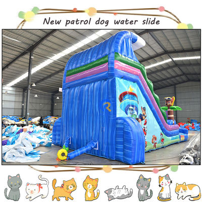 Entreten a los niños con patrullas de patas 3D, tobogán de agua inflable y diseño de doble carril de la piscina