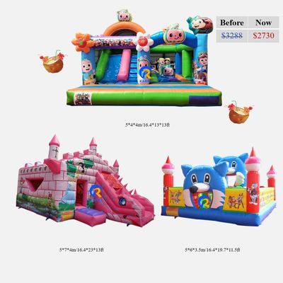 Jardín infantil Inflable Casa de salto con deslizamiento de uso de PVC Vinyl lonas