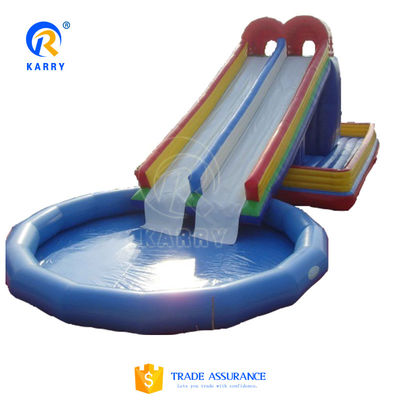 Parque acuático inflables al aire libre Juguetes acuáticos de estilo piscina redonda Slide con piscina