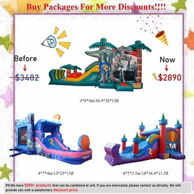 Jardín infantil Inflable Casa de salto con deslizamiento de uso de PVC Vinyl lonas
