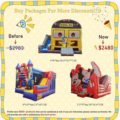 Jardín infantil Inflable Casa de salto con deslizamiento de uso de PVC Vinyl lonas