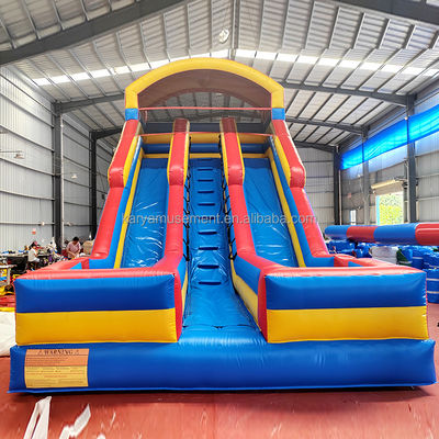 Juegos inflables para niños Alquiler de fiestas comerciales PVC doble carril tobogán de agua inflables