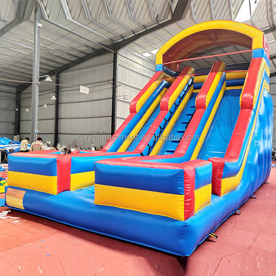 Juegos inflables para niños Alquiler de fiestas comerciales PVC doble carril tobogán de agua inflables
