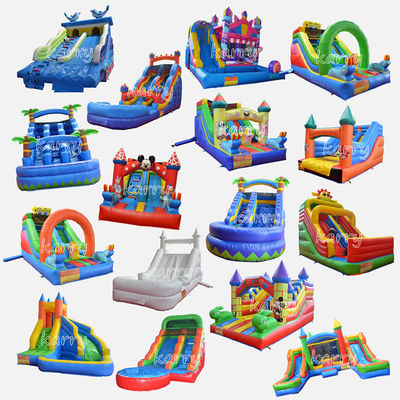 Logotipo de bordado en 3D Parque de diversiones comercial del patio trasero toboganes secos con colección de piscina