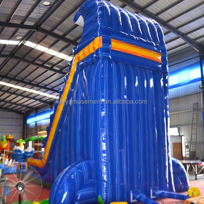 Impresión digital 23 pies de altura azul mármol fantasía tobogán de agua inflables juegos para alquiler