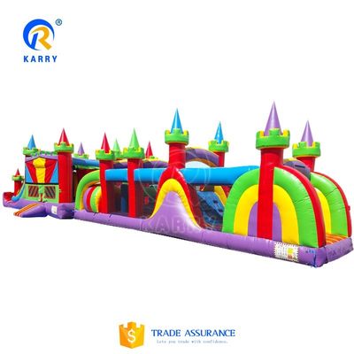 Curso de obstáculos y tobogán de PVC comercial para salto inflable