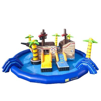 Parque acuático inflable personalizable Parque acuático móvil con capacidad máxima de 100-500 kg