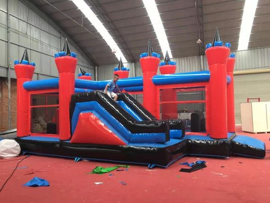 Curso de obstáculos y tobogán de PVC comercial para salto inflable