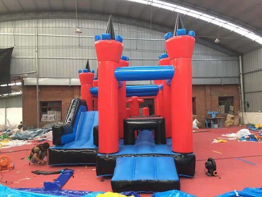 Curso de obstáculos y tobogán de PVC comercial para salto inflable