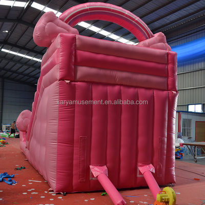 Niñas Pink Inflatable 26 pies Piscina de tobogán de agua Perfecto para el alquiler comercial y diversión