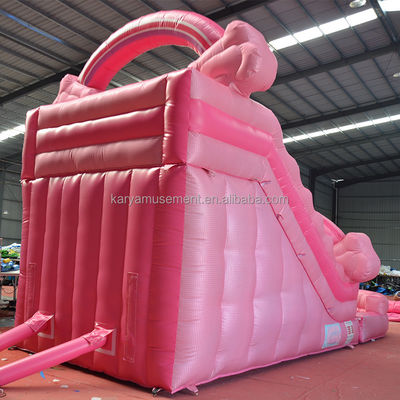 Niñas Pink Inflatable 26 pies Piscina de tobogán de agua Perfecto para el alquiler comercial y diversión