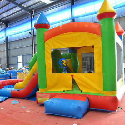Casa de rebote inflable de color personalizado de Pvc de grado comercial con combinación de diapositivas