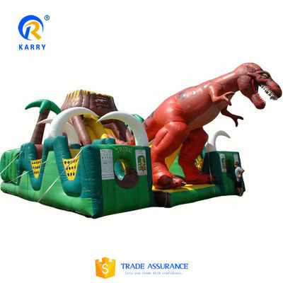 Jurassic Dinosaur Parque Fiesta alquiler de patio de juegos al aire libre campo de obstáculos inflable