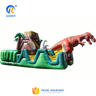 Jurassic Dinosaur Parque Fiesta alquiler de patio de juegos al aire libre campo de obstáculos inflable