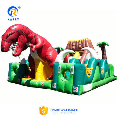 Jurassic Dinosaur Parque Fiesta alquiler de patio de juegos al aire libre campo de obstáculos inflable