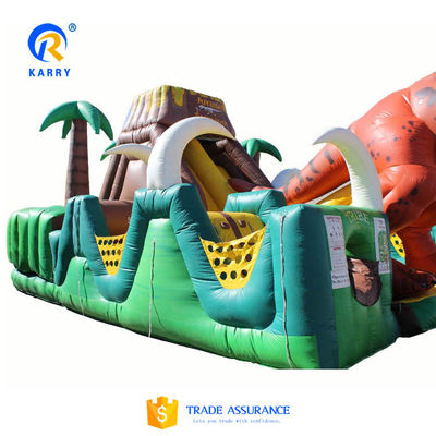 Jurassic Dinosaur Parque Fiesta alquiler de patio de juegos al aire libre campo de obstáculos inflable