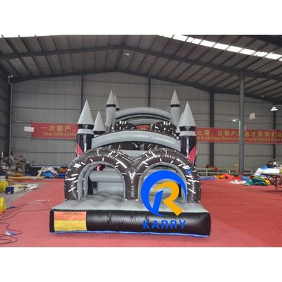 Características PORTABLE Cinza y Negro Curso de obstáculos inflable con soplador 18x3.5m personalizado