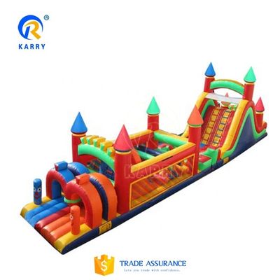 Características PORTABLE Cinza y Negro Curso de obstáculos inflable con soplador 18x3.5m personalizado