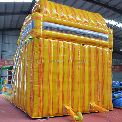Sinfonía amarilla de mármol Piscina de toboganes de agua inflable Doble para ocasión comercial