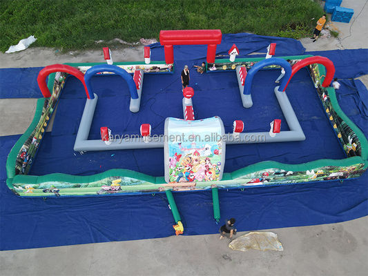 Favorito de los niños comercial personalizado Gran pista de go-kart inflable para juegos deportivos de los niños