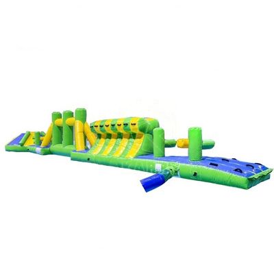 Certificado CE 16m Aqua Run Course Obstáculo Diseño de colores personalizado para parque acuático