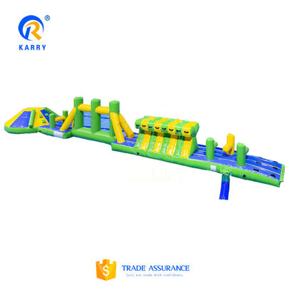 Certificado CE 16m Aqua Run Course Obstáculo Diseño de colores personalizado para parque acuático