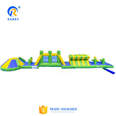 Certificado CE 16m Aqua Run Course Obstáculo Diseño de colores personalizado para parque acuático