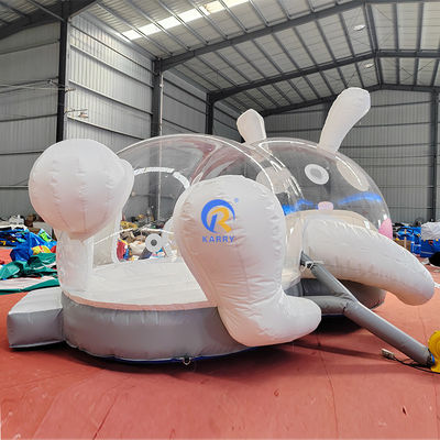 CE/EN71/EN14960 Carpa de burbujas inflables certificada para niños pequeños Casa de salto al aire libre blanca