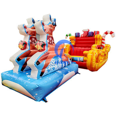 Unisex castillo de salto portátil Navidad trineo hinchable para alquiler de fiestas de niños