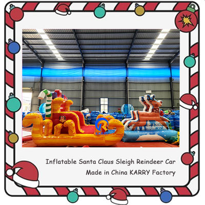 Unisex castillo de salto portátil Navidad trineo hinchable para alquiler de fiestas de niños