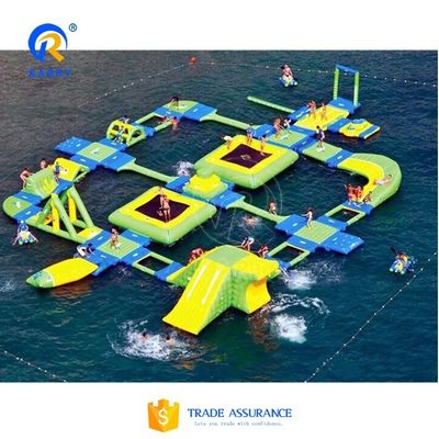 Parque acuático comercial Equipo flotante Parque acuático inflable con impresión digital