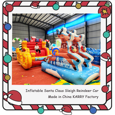 Unisex castillo de salto portátil Navidad trineo hinchable para alquiler de fiestas de niños
