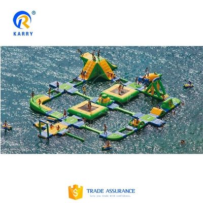 Parque acuático comercial Equipo flotante Parque acuático inflable con impresión digital
