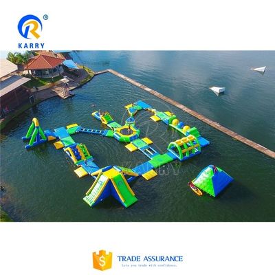 Parque acuático comercial Equipo flotante Parque acuático inflable con impresión digital
